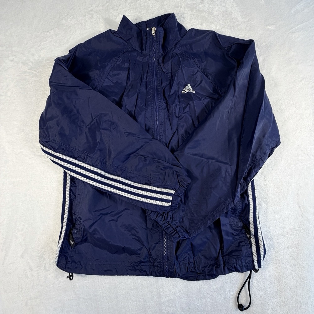 Vintage Adidas Jacket Men's Sz M Navy Blue Track Windbreaker Y2K